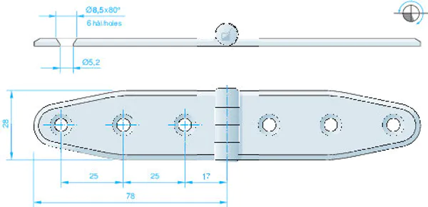 Hovedbilde Hengsel 156 x 30mm