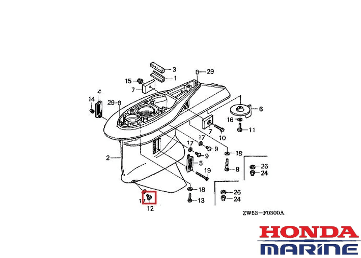 Honda Tappeplugg girolje BF25-350hk
