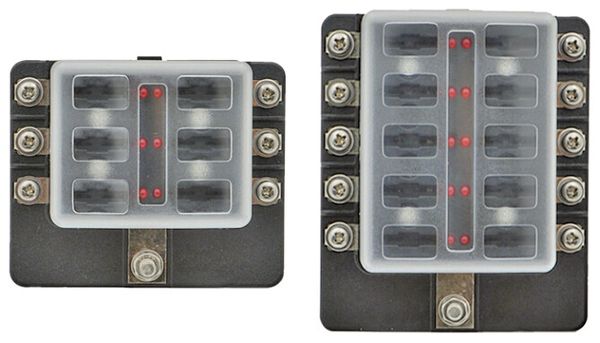 Hovedbilde 1852 Sikringsholder med LED indikator, 6 uttak